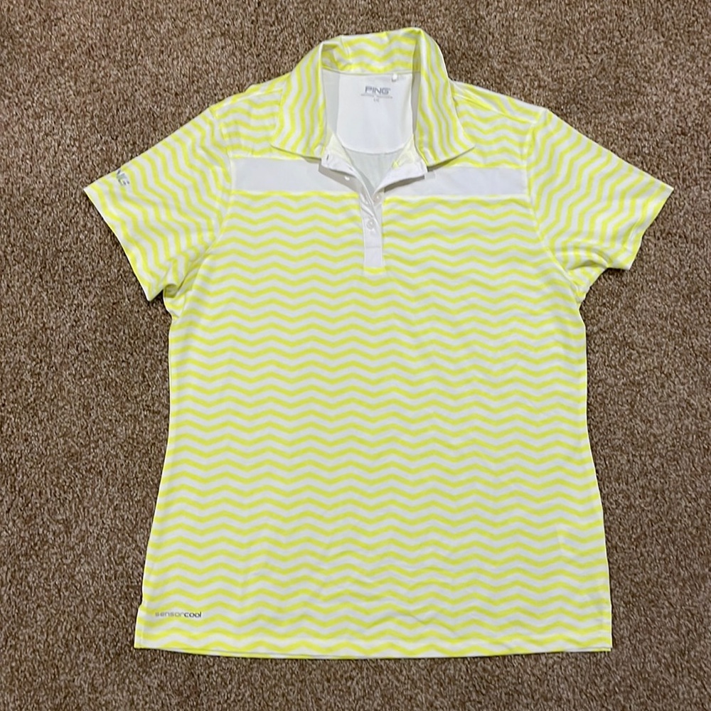 PING Ladies neon stripe golf shirt